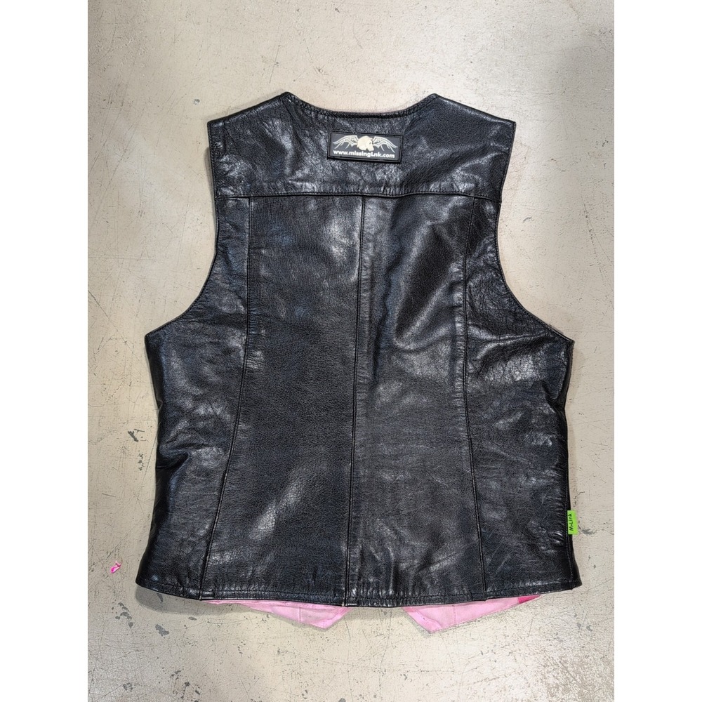 Missing Link Women's G2 D.O.C. Reversible Safety Vest Black Leather/Pink Med - Picture 3 of 3